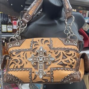 Brown and Tan Designer Women's Bag